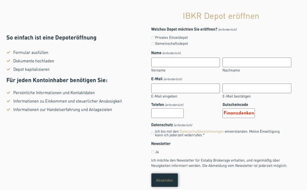 Finanzdenken ESTABLY Depoteroeffnung