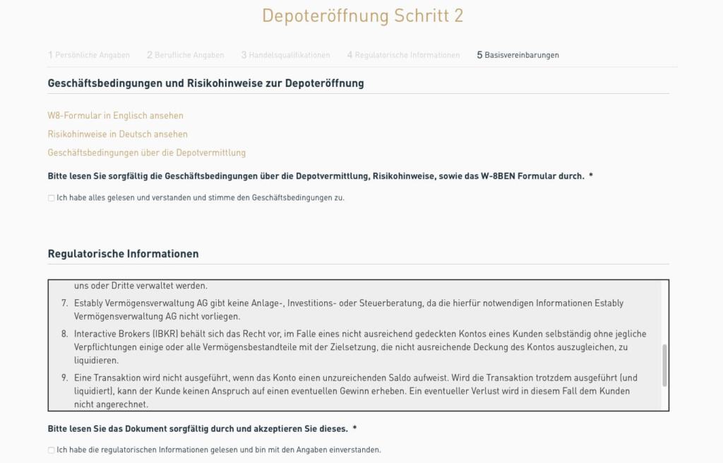 Finanzdenken ESTABLY vereinbarungen Finanzdenken ESTABLY vereinbarungen