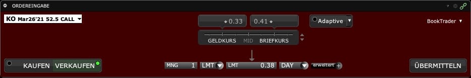 Finanzdenken Optionshandel Serie CC Ordereingabe Finanzdenken Optionshandel Serie CC Ordereingabe